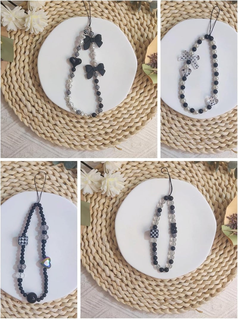 cioatu 4 Pieces Cute Phone Charms Beaded Phone Strap Aesthetic Y2K CellPhone Keychain Cute Bear Butterfly Heart Cool PhoneCharm for Bag Keychain Airpods Camera Pendants Decor - Image 3